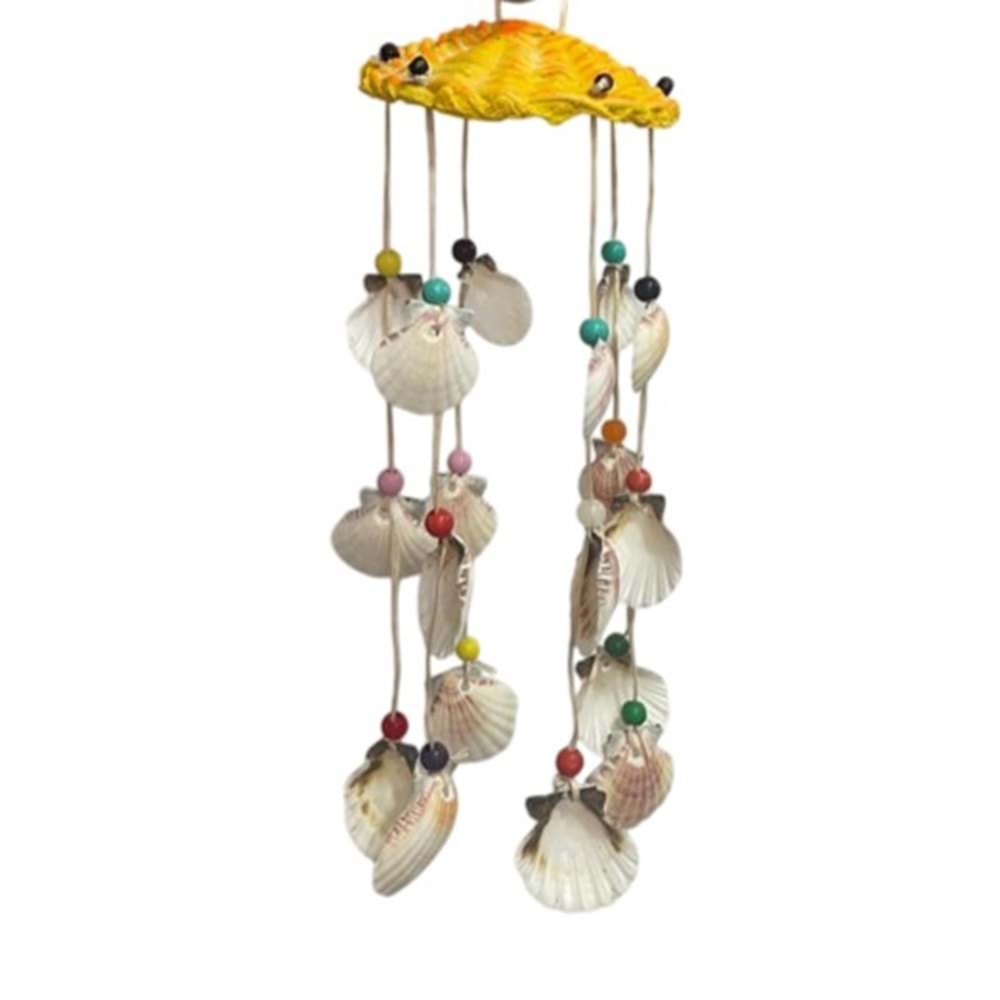 SARKAÇ YUVARLAK DENİZ KABUĞU RÜZGAR ÇANI ORTA BOY