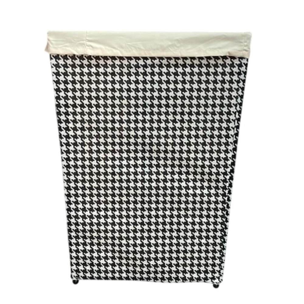 YUVALİN DİKDÖRTGEN METAL KİRLİ ÇAMAŞIR SEPETİ BEZLİ