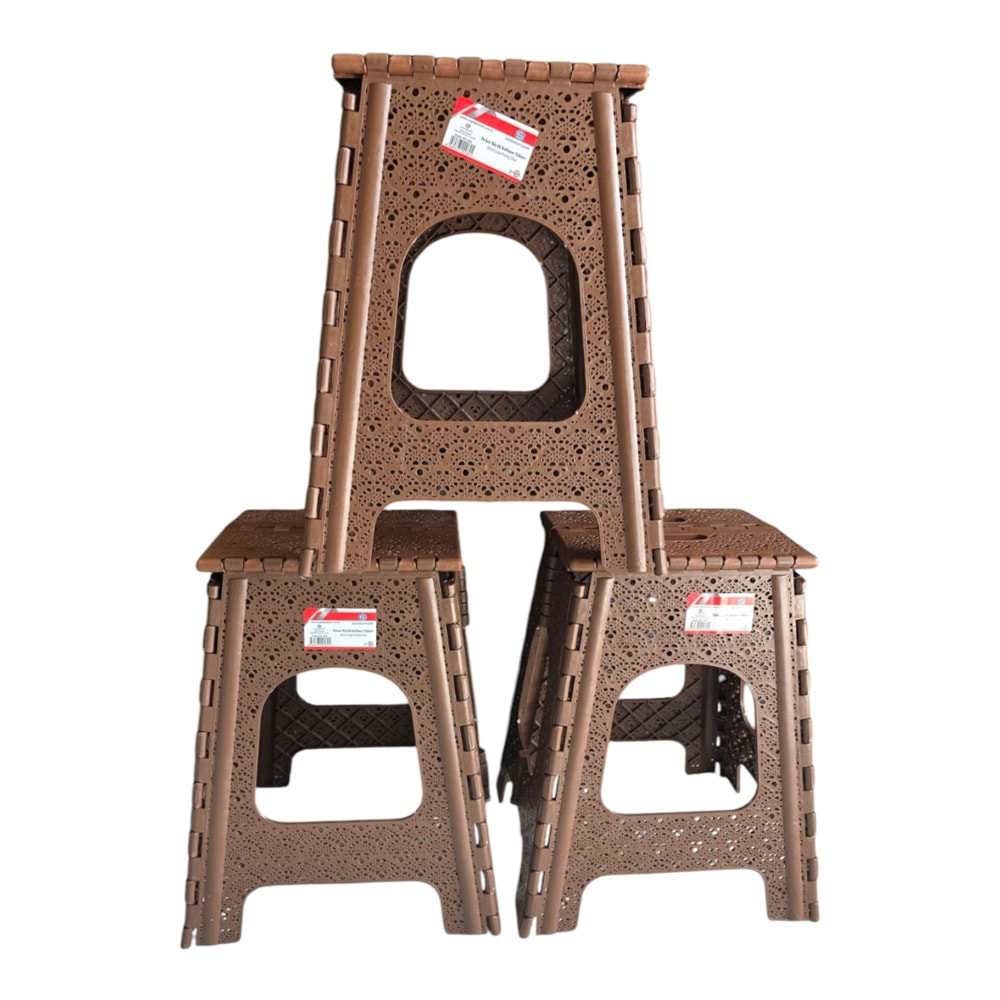 SAGLIK DEKOR BYK KATLANIR TABURE KREM KAHVE