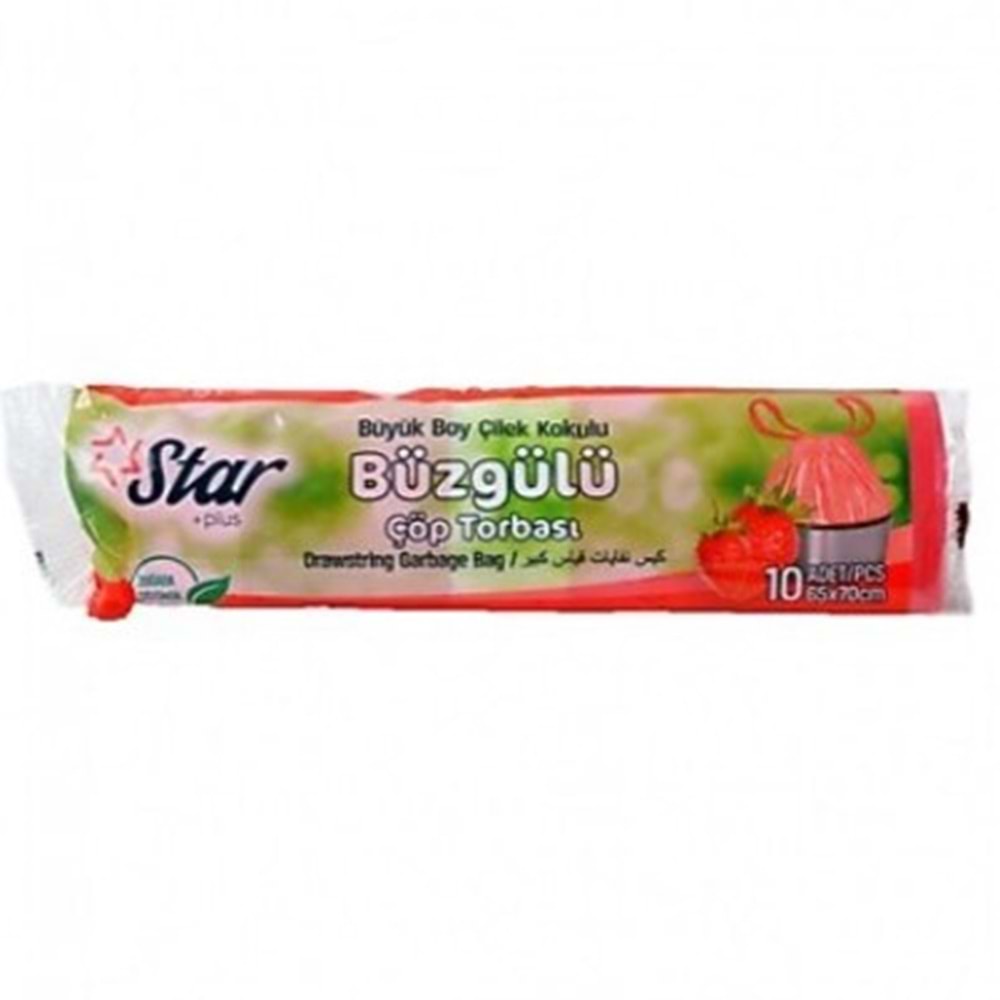 STAR BÜZGÜLÜ ÇİLEK KOKULU BÜYÜK BOY 120 GR 65X70 ÇÖP TORBASI *50