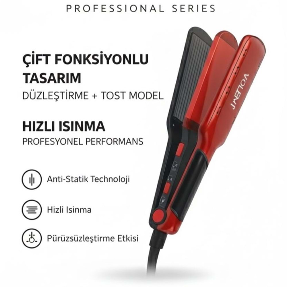 VOLEMİ SAÇ DÜZLEŞTİRİCİ VE TOST MODEL