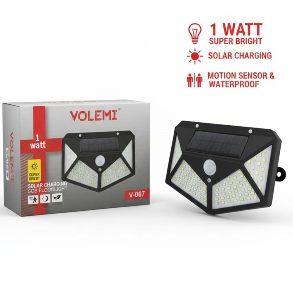 VOLEMİ GÜNEŞ ENERJİLİ BAHÇE AYDINLATMA LAMBASI