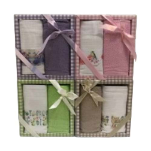 FUSHİA 2Lİ EKOSE MUTFAK SETİ PEÇETE + HAVLU 40X60 CM