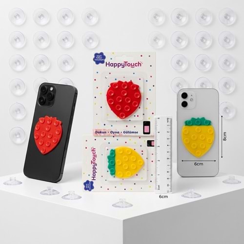HAPPY TOUCH ÇİLEK TELEFON VANTUZU TELEFON TUTUCU MİX 12*