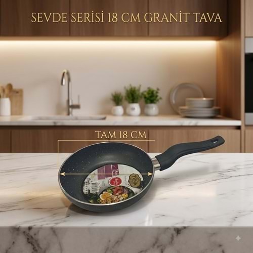 TUNA HAUSE SEVDE SERİSİ 18 CM GRANİT YAĞ TAVASI
