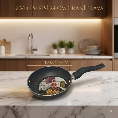 TUNA HAUSE SEVDE SERİSİ 24 CM GRANİT YAĞ TAVASI