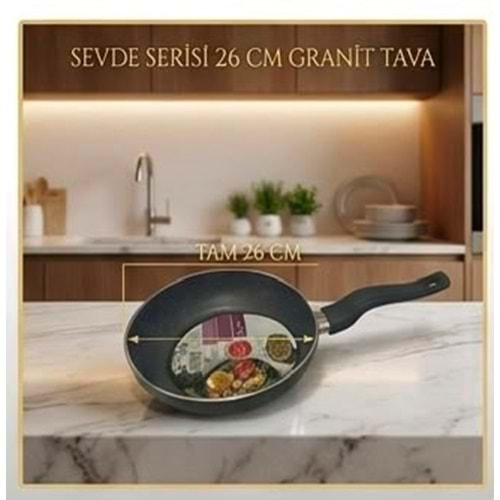 TUNA HAUSE SEVDE SERİSİ 26 CM GRANİT YAĞ TAVASI