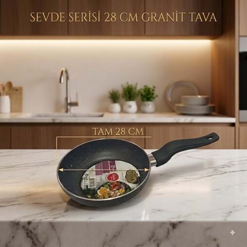 TUNA HAUSE SEVDE SERİSİ 28 CM GRANİT YAĞ TAVASI