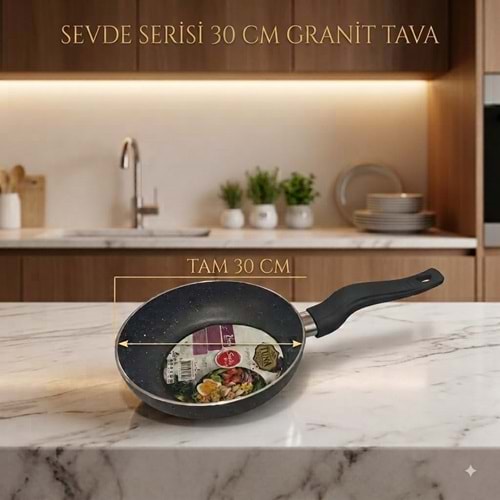 TUNA HAUSE SEVDE SERİSİ 30 CM GRANİT YAĞ TAVASI