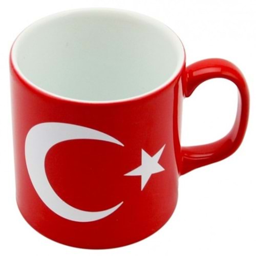 MİTRA BAYRAK DESEN MUG BARDAK KIRMIZI