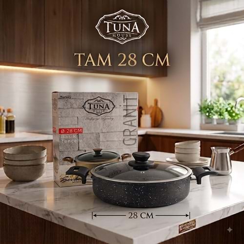 TUNA HAUSE SEVDE SERİSİ 28 CM GRANİT BASIK TENCERE