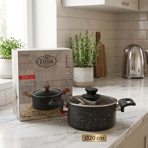 TUNA HAUSE SEVDE SERİSİ 20 CM GRANİT DERİN TENCERE