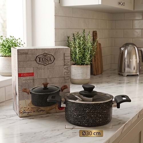 TUNA HAUSE SEVDE SERİSİ 30 CM GRANİT DERİN TENCERE