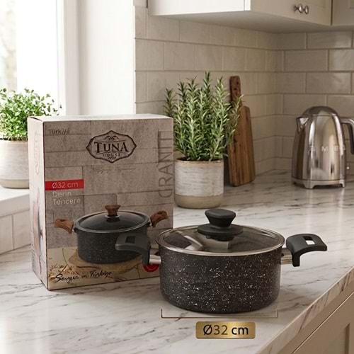 TUNA HAUSE SEVDE SERİSİ 32 CM GRANİT DERİN TENCERE