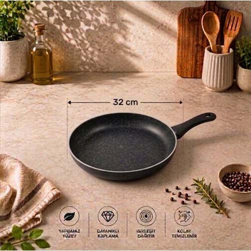 TUNA HAUSE EMPA SERİSİ 32 CM GRANİT YAĞ TAVASI 12*
