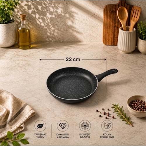 TUNA HAUSE EMPA SERİSİ 22 CM GRANİT YAĞ TAVASI 12*