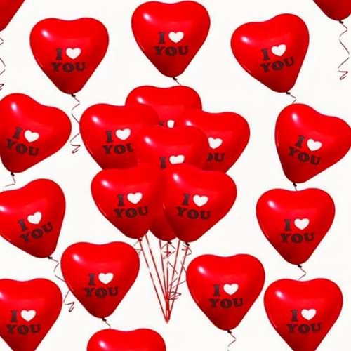 GEMAR I LOVE YOU KIRMIZI BALON *100
