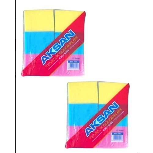 AKSAN TEMİZLİK SÜNGERİ 12 Lİ PAKET