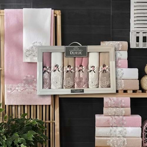 DURUL HOME KADİFE ORKİDE 6LI EL YÜZ HAVLUSU 50X90