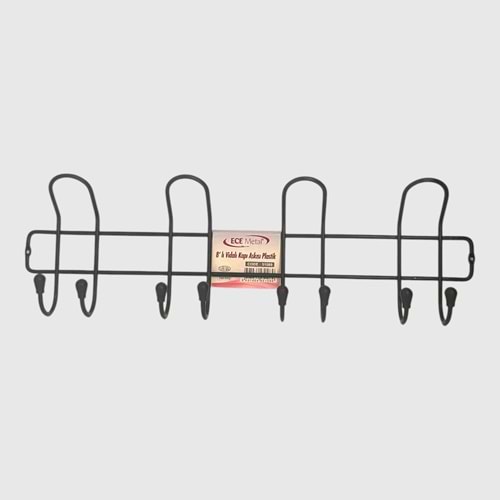 ECE METAL SİYAH PLASTİK KAPLI 8 LI VİDALI KAPI ASKISI 10x24x51 cm 16*