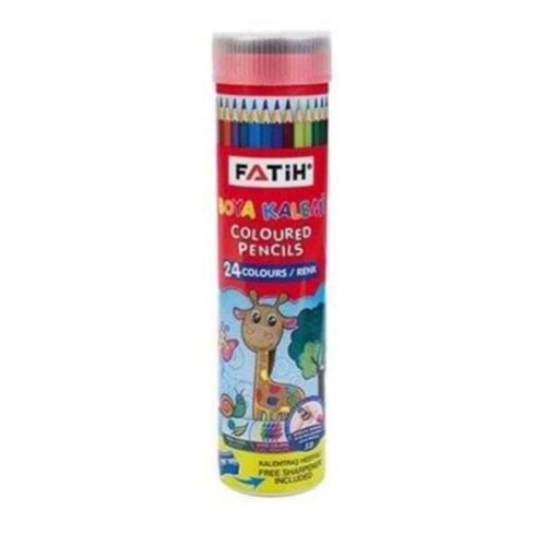 FATİH 24 RENK BOYA KALEMİ TENEKE KUTU *12