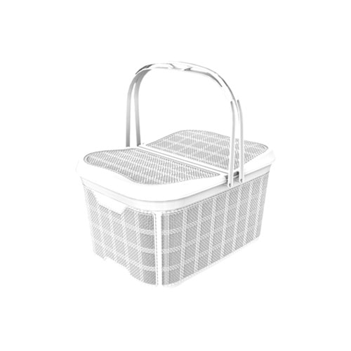 JUTE PİKNİK SEPETİ 26 LT (BEYAZ)