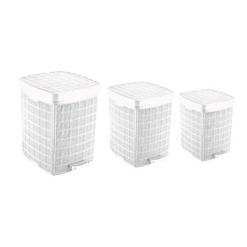 JUTE 3LÜ PEDALLI ÇÖP KOVASI SETİ (BEY