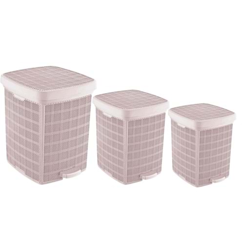 JUTE 3LÜ PEDALLI ÇÖP KOVASI SETİ (VİOL