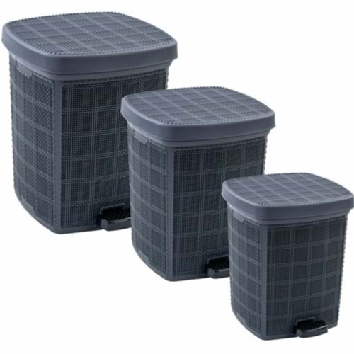 JUTE 3LÜ PEDALLI ÇÖP KOVASI SETİ (L.FÜ