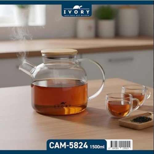 IVORY 1500ML BOROSİLİKAT DEMLİK 24*