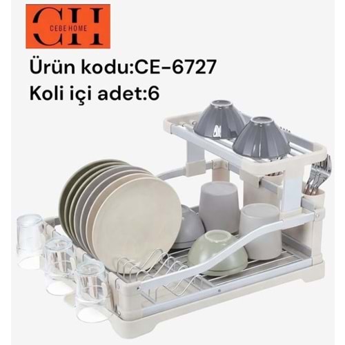 CEBE HOME ALÜMİNYUM 2 KATLI BULAŞIKLIK 532X368 6*