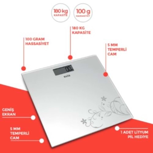 EVİA ELEKTRONİK BANYO BASKÜLÜ 180KG