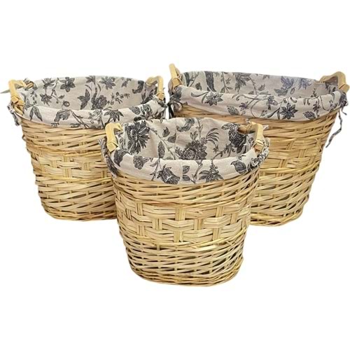 SD 3 LÜ NATUREL BÜYÜK BOY HASIR SEPET 36X40 - 31X33 - 27X31CM 4*