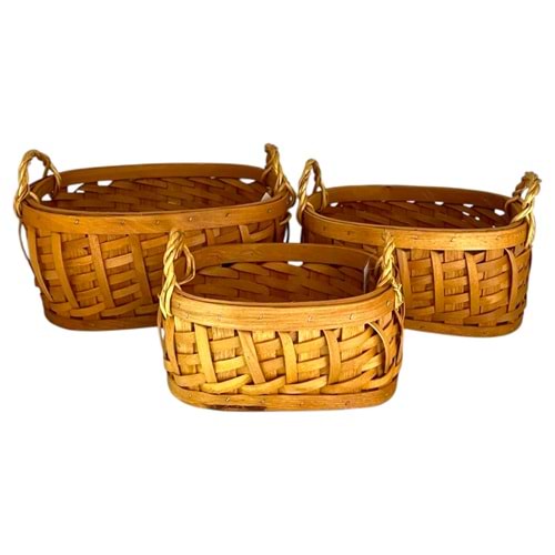 SD OVAL 3LÜ HASIR SEPET 14X26X33-12X20X27-10X17X23 CM 12*