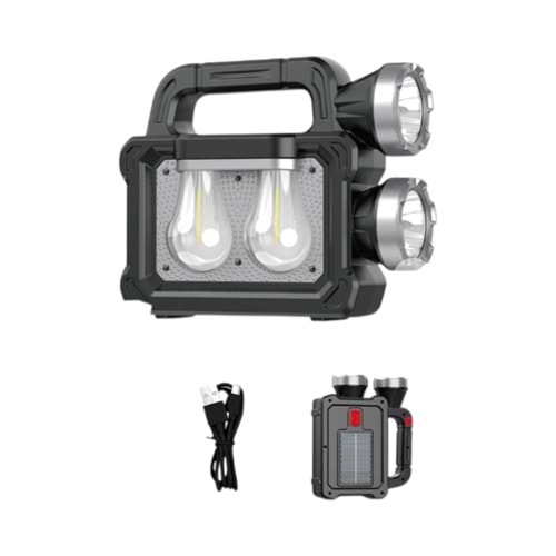 HURRY BOLT ÇOK FONKSİYONLU GÜNEŞ ENERJİLİ LED EL FENERİ IŞILDAK *42