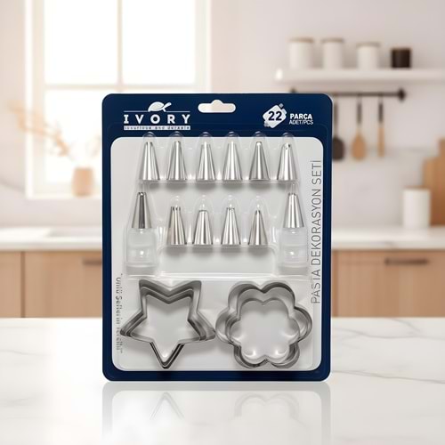 IVORY 22 PARÇA PASTA DEKORASYON SETİ PK40 160*