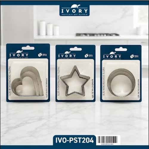 IVORY 3 LÜ KURABİYE KALIBI SETİ *160