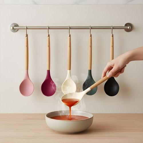 IVORY BAMBU SAPLI SİLİKON KAŞIK PK24 240*