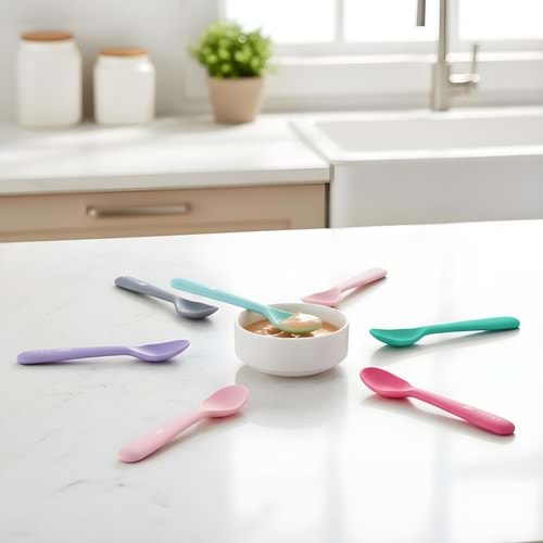 IVORY İKİLİ SİLİKON MAMA KAŞIĞI SETİ PK24 240*