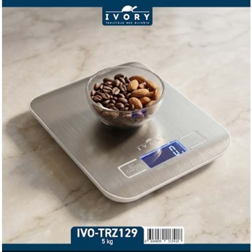 IVORY 5 KG DİJİTAL MUTFAK TERAZİSİ 40*