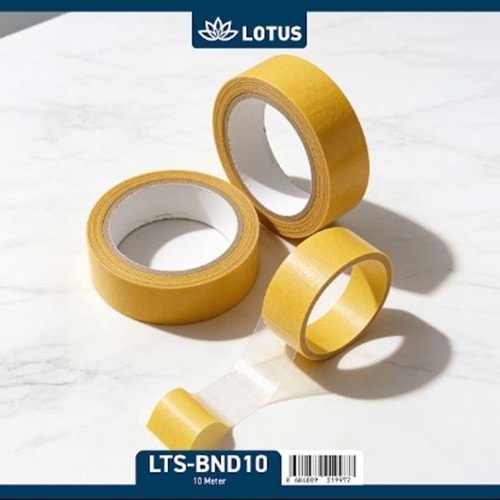 LOTUS AĞ TAKVİYELİ ÇİFT TARAFLI BANT 30MMX10MT