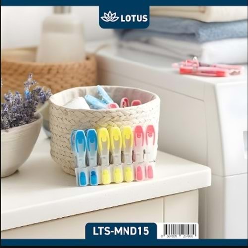 LOTUS 12 Lİ BÜYÜK SİLİKON MANDAL 144*