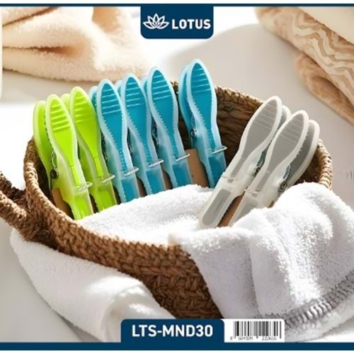 LOTUS 12 Lİ BÜYÜK SİLİKON MANDAL 144*