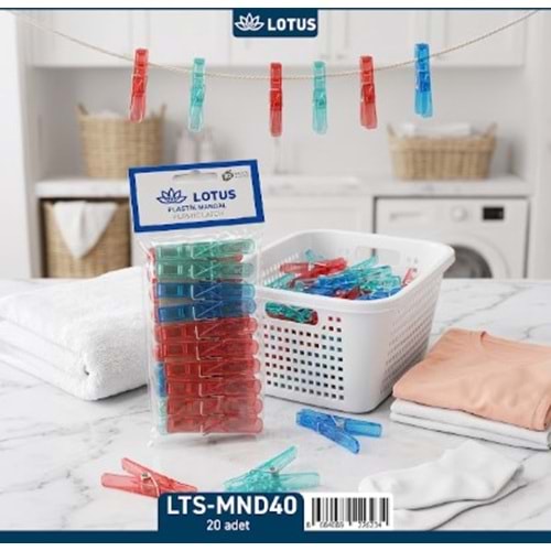 LOTUS 20 Lİ KRİSTAL ÇAMAŞIR MANDALI 144*