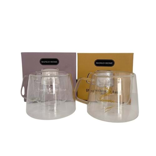 MANGO HOME CAM BARDAK 210 ML ÇİFT CİDARLI BARDAK *24