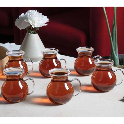 MİTRA KEYFİ ALA 6 LI BOROSILIKAT ÇAY BARDAĞI TOMBUL 200 ML 12*