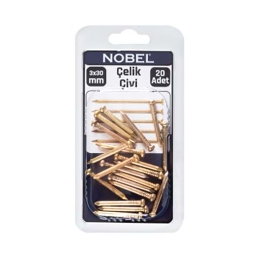 NOBEL FIX ÇELİK ÇİVİ 3 X 30 SARI 20 Lİ