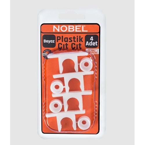 NOBEL FIX PLASTİK ÇIT ÇIT BEYAZ 4 LÜ 12*