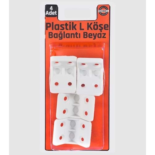 NOBEL FIX PLASTİK L KÖŞE BAĞLANTI BEYAZ 4 LÜ