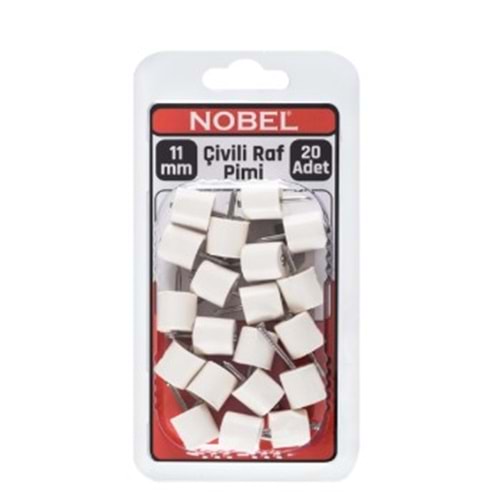 NOBEL FIX ÇİVİLİ RAF PİMİ BEYAZ Q11 MM 20 Lİ